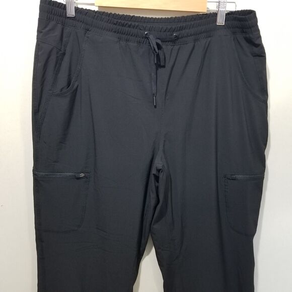 Eddie Bauer Polar Fleece Lined Pants Womens 14 XL Flexion Black Zippered Pockets - Picture 4 of 16